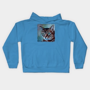 Cute Impressionism Tabby Cat Kids Hoodie